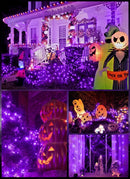 Solar String Lights Outdoor, 2 Pack LED Solar Outdoor Lights | Solar Fairy Lights with 8 Lighting Modes, Waterproof Solar Christmas Halloween  Lights for Outside Tree Garden Balcony Gazebo Party - Purple - Size 40ft 100-LED String Light