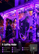 Solar String Lights Outdoor, 2 Pack LED Solar Outdoor Lights | Solar Fairy Lights with 8 Lighting Modes, Waterproof Solar Christmas Halloween  Lights for Outside Tree Garden Balcony Gazebo Party - Purple - Size 105ft 300-LED String Light