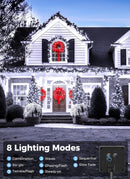 Solar String Lights Outdoor Waterproof, LED Outdoor Light | Solar Fairy Lights with 8 Lighting Modes, IP65 Waterproof Solar Christmas Halloween Lights for Outdoor Outside Tree Patio - White - Size 22ft 30-LED String Light