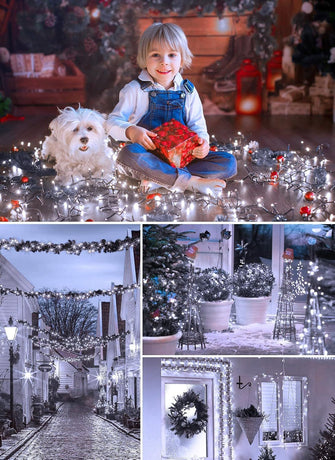Solar String Lights Outdoor Waterproof, LED Outdoor Light | Solar Fairy Lights with 8 Lighting Modes, IP65 Waterproof Solar Christmas Halloween Lights for Outdoor Outside Tree Patio - White - Size 22ft 30-LED String Light