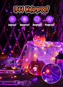 Solar String Lights Outdoor, 2 Pack LED Solar Outdoor Lights | Solar Fairy Lights with 8 Lighting Modes, Waterproof Solar Christmas Halloween  Lights for Outside Tree Garden Balcony Gazebo Party - Orange Purple - Size 40ft 100-LED String Light