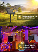 Solar String Lights Outdoor, 2 Pack LED Solar Outdoor Lights | Solar Fairy Lights with 8 Lighting Modes, Waterproof Solar Christmas Halloween  Lights for Outside Tree Garden Balcony Gazebo Party - Orange Purple - Size 72ft 200-LED String Light