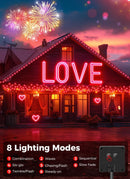 Solar String Lights Outdoor, 2 Pack LED Solar Outdoor Lights | Solar Fairy Lights with 8 Lighting Modes, Waterproof Solar Christmas Halloween  Lights for Outside Tree Garden Balcony Gazebo Party - Red - Size 22ft 30-LED String Light