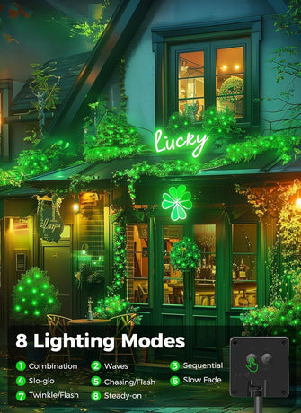 Solar String Lights Outdoor, 2 Pack LED Solar Outdoor Lights | Solar Fairy Lights with 8 Lighting Modes, Waterproof Solar Christmas Halloween  Lights for Outside Tree Garden Balcony Gazebo Party - Green - Size 22ft 30-LED String Light
