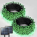 Solar String Lights Outdoor, 2 Pack LED Solar Outdoor Lights | Solar Fairy Lights with 8 Lighting Modes, Waterproof Solar Christmas Halloween  Lights for Outside Tree Garden Balcony Gazebo Party - Green - Size 40ft 100-LED String Light