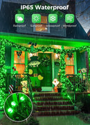 Solar String Lights Outdoor, 2 Pack LED Solar Outdoor Lights | Solar Fairy Lights with 8 Lighting Modes, Waterproof Solar Christmas Halloween  Lights for Outside Tree Garden Balcony Gazebo Party - Green - Size 105ft 300-LED String Light