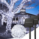 Solar String Lights Outdoor, 2 Pack LED Solar Outdoor Lights | Solar Fairy Lights with 8 Lighting Modes, Waterproof Solar Christmas Halloween  Lights for Outside Tree Garden Balcony Gazebo Party - White - Size 40ft 100-LED String Light