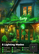 Solar String Lights Outdoor Waterproof, LED Outdoor Light | Solar Fairy Lights with 8 Lighting Modes, IP65 Waterproof Solar Christmas Halloween Lights for Outdoor Outside Tree Patio - Green - Size 22ft 30-LED String Light