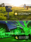 Solar String Lights Outdoor Waterproof, LED Outdoor Light | Solar Fairy Lights with 8 Lighting Modes, IP65 Waterproof Solar Christmas Halloween Lights for Outdoor Outside Tree Patio - Green - Size 40ft 100-LED String Light