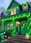 Solar String Lights Outdoor Waterproof, LED Outdoor Light | Solar Fairy Lights with 8 Lighting Modes, IP65 Waterproof Solar Christmas Halloween Lights for Outdoor Outside Tree Patio - Green - Size 105ft 300-LED String Light