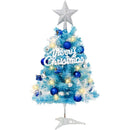 Mini Christmas Tree, Small Artificial Xmas Tree – Perfect for Christmas Decor, Home Decor, Tabletop Display, Office Desk, Party Centerpiece, Windowsill, Mantel, and Year-Round Festive Setting - Blue - Size 60cm
