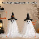 2pcs Halloween Decorations Indoor,Ghost Decor with String Lights Remote Control,Halloween Party Decorations,Spooky Ghost Light for Home Table Room Kitchen Office