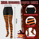 4 PCS Halloween Costume Set for Women Adult, Perfect for Halloween | All-in-One Halloween Costume Set with Double-Sided Poncho, Striped Tights, Candy Bag for Halloween Cosplay