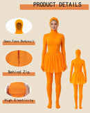 Orange Jumpsuit Ballet Skirt Fake Belly Costume Set Halloween Costume Costume Adult - Orange - Size L