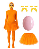 Orange Jumpsuit Ballet Skirt Fake Belly Costume Set Halloween Costume Costume Kids - Orange - Size L