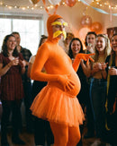 Orange Jumpsuit Ballet Skirt Fake Belly Costume Set Halloween Costume Costume Kids - Orange - Size M
