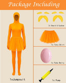 Orange Jumpsuit Ballet Skirt Fake Belly Costume Set Halloween Costume Costume Kids - Orange - Size S