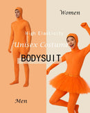 Orange Jumpsuit Ballet Skirt Fake Belly Costume Set Halloween Costume Costume Kids - Orange - Size XXL