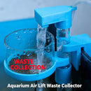 Waste Collector Aquarium Debris Remover, Blue Transparent Tube with Removable Mesh Cup Clip on Mount for Routine Water Care - Black - Size 1Pack