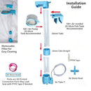 Waste Collector Aquarium Debris Remover, Blue Transparent Tube with Removable Mesh Cup Clip on Mount for Routine Water Care - White - Size 1Pack