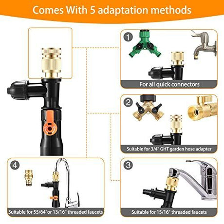 25ft Gravel Vacuum for Aquarium Water Changer Fish Tank Cleaning Tools,Siphon Universal Quick Pump Aquarium Water Changing - Clear - Size 25ft