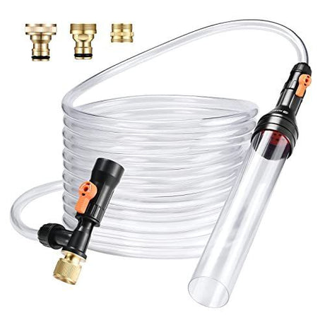33ft Gravel Vacuum for Aquarium Water Changer Fish Tank Cleaning Tools,Siphon Universal Quick Pump Aquarium Water Changing - Clear - Size 33ft
