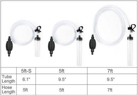 5ft Aquarium Siphon Vacuum Cleaner for Fish Tank Cleaning Gravel & Sand - Clear - Size 5ft