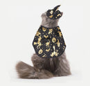 Pet Halloween Costumes Dogs Cats Halloween Witch Pet Costume Cape Hat Halloween Vampire Cloak Wizard Cats Cosplay Clothes Apparel for Small Dogs Cats Halloween Party Decorations - Black - Size S
