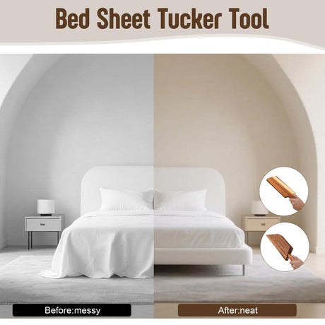 Acacia Wood Mattress Lifter Bed-Making Tool Set Mattress Lifting Wedge Bed