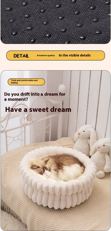 plush cat bed, cat comfort bed, anti-static cat bed, high quality cat bed, cat resting place, pet bed Australia, soft cat bed-White.