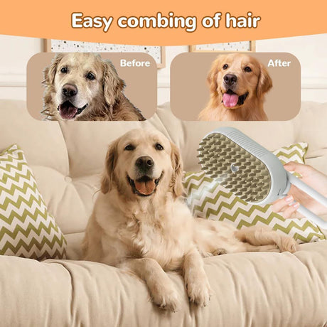 Rechargeable Pet Steam Comb 3 In 1 Pet Grooming Tool Pet Steam Brush Anti