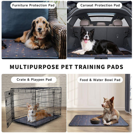 2-Pack Reusable Dog Urine Pads Dog Pee Pads Absorbent Dog Pads Dog Training Pads - Dark Gray / 36in*41in