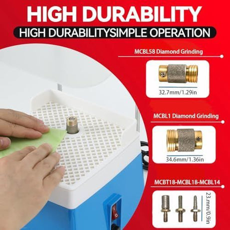 Stained glass grinder,4200r/min Glass grinder,with 5 Sizes Diamond Bits Automatic Water Filling Function, 5/8
