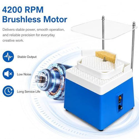 Stained glass grinder,4200r/min Glass grinder,with 5 Sizes Diamond Bits Automatic Water Filling Function, 5/8
