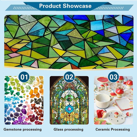 Stained glass grinder,4200r/min Glass grinder,with 5 Sizes Diamond Bits Automatic Water Filling Function, 5/8