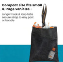 1Pack Small Car Trash Bag with Waterproof Liner and Storage Pocket | Hanging Car Garbage Bag Holds Wet and Dry Car Trash Without Taking Up Floor or Legroom Space - Black - Size 1Pack