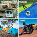 Bungee Cords with Carabiner Hooks Heavy Duty, Outdoor Black Bungee Straps, Strong Industrial Grade Elastic Bungee Rope for Securing Tarps, Luggage, Tents，Bikes, 12in + 24in + 48in，8pcs
