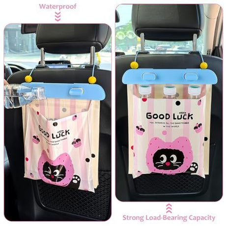 20Pcs Disposable Car Trash Bag, Car Garbage Bag Hanging Vehicle Trash Can Auto Rubbish Pouch Dustbin Bags Garbage Container Car Accessories, Leakproof, Smellproof, Portable for Women & Adults - Pink - Size 20 Pcs