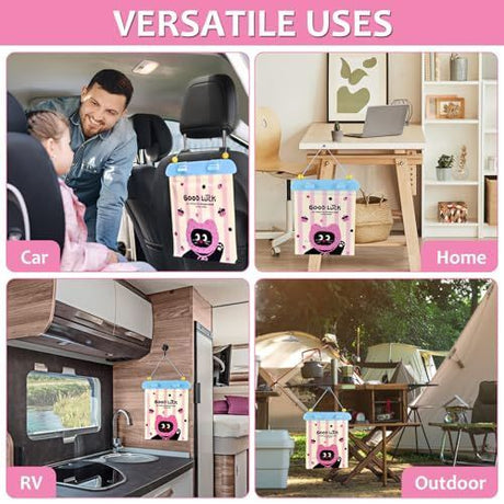 20Pcs Disposable Car Trash Bag, Car Garbage Bag Hanging Vehicle Trash Can Auto Rubbish Pouch Dustbin Bags Garbage Container Car Accessories, Leakproof, Smellproof, Portable for Women & Adults - Pink - Size 20 Pcs