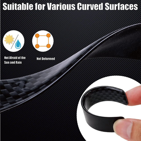 4PCS Universal Car Side Door Edge Guards Protector Real Carbon Fiber Door Edge Guard Protector Trim Molding Crash Scratch Protector Bumper Guard Protector Sticker Anti-Collision Strips - Red - Size 4PCS