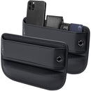Premium Leather Car Seat Gap Filler Organizer (0.2”-1.2" Gaps), Clever Gifts for Car SUV Truck Owners - Black - Size 2PCS