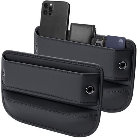 Premium Leather Car Seat Gap Filler Organizer (0.2”-1.2