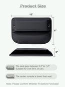 Premium Leather Car Seat Gap Filler Organizer (0.2”-1.2" Gaps), Clever Gifts for Car SUV Truck Owners - Black - Size 2PCS