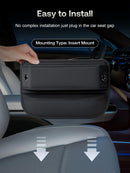 Premium Leather Car Seat Gap Filler Organizer (0.2”-1.2" Gaps), Clever Gifts for Car SUV Truck Owners - Black - Size 2PCS