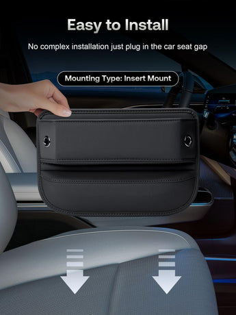 Premium Leather Car Seat Gap Filler Organizer (0.2”-1.2