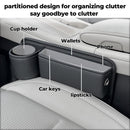 Anti-Drop Car Seat Gap Filler Organizer, Premium Leather Console Organizer, Easy Access to Phone/Keys, Universal Fit for Car SUV Truck Multi-Purpose Essentials Organizer - Brown - Size 2PCS