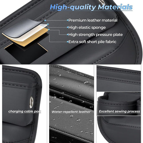 Anti-Drop Car Seat Gap Filler Organizer, Premium Leather Console Organizer, Easy Access to Phone/Keys, Universal Fit for Car SUV Truck Multi-Purpose Essentials Organizer - Brown - Size 2PCS
