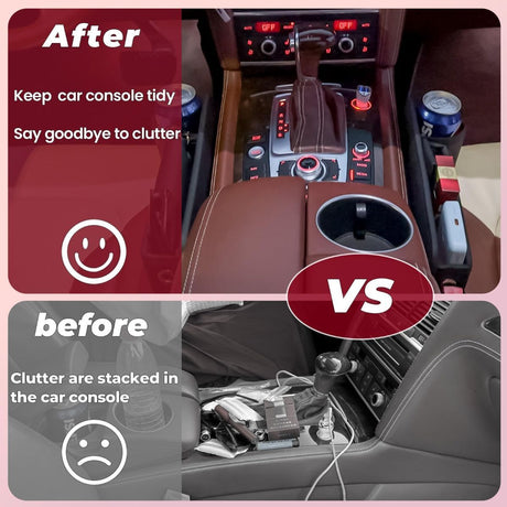 Anti-Drop Car Seat Gap Filler Organizer, Premium Leather Console Organizer, Easy Access to Phone/Keys, Universal Fit for Car SUV Truck Multi-Purpose Essentials Organizer - Brown - Size 2PCS