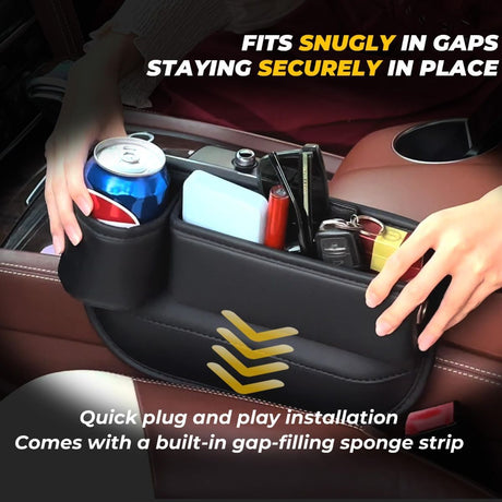 Anti-Drop Car Seat Gap Filler Organizer, Premium Leather Console Organizer, Easy Access to Phone/Keys, Universal Fit for Car SUV Truck Multi-Purpose Essentials Organizer - Red - Size 2PCS