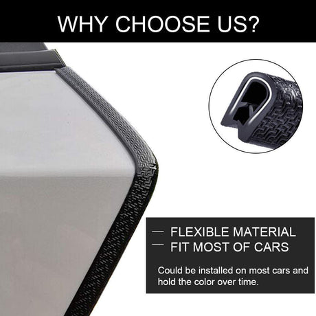 32.8ft No Glue Car Door Edge Guards Black | Reduces parking lot door dings, U-shaped rubber, fits sedans trucks SUVs, fade-resistant, protect against paint chips - White - Size 32.8ft